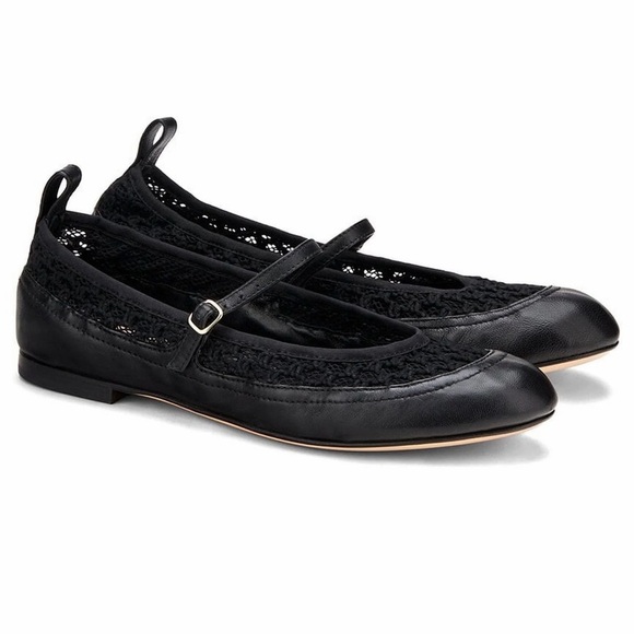AGL Black leather Mary Jane ballei flatssize EU 41 US 11 NWT made in italy